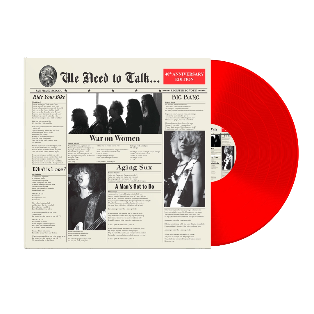 Frightwig - We Need to Talk… album cover with bold feminist punk art